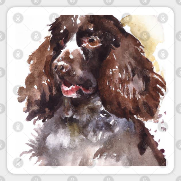 Boykin Spaniel Watercolor - Dog Lover Gifts Sticker by Edd Paint Something